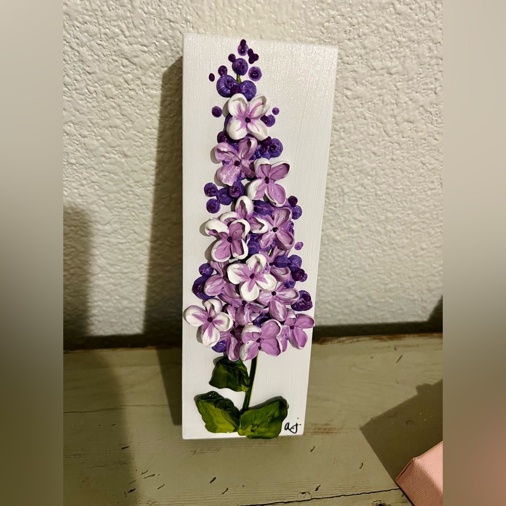 3D lilac floral painting